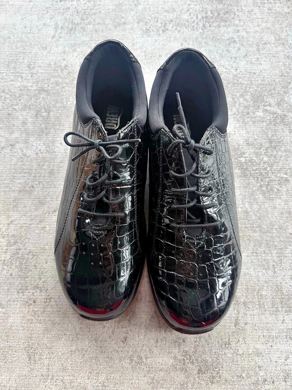 Drew Tulip Women’s 12W Black Croc Patent Leather Oxford Comfort Shoes 10202
